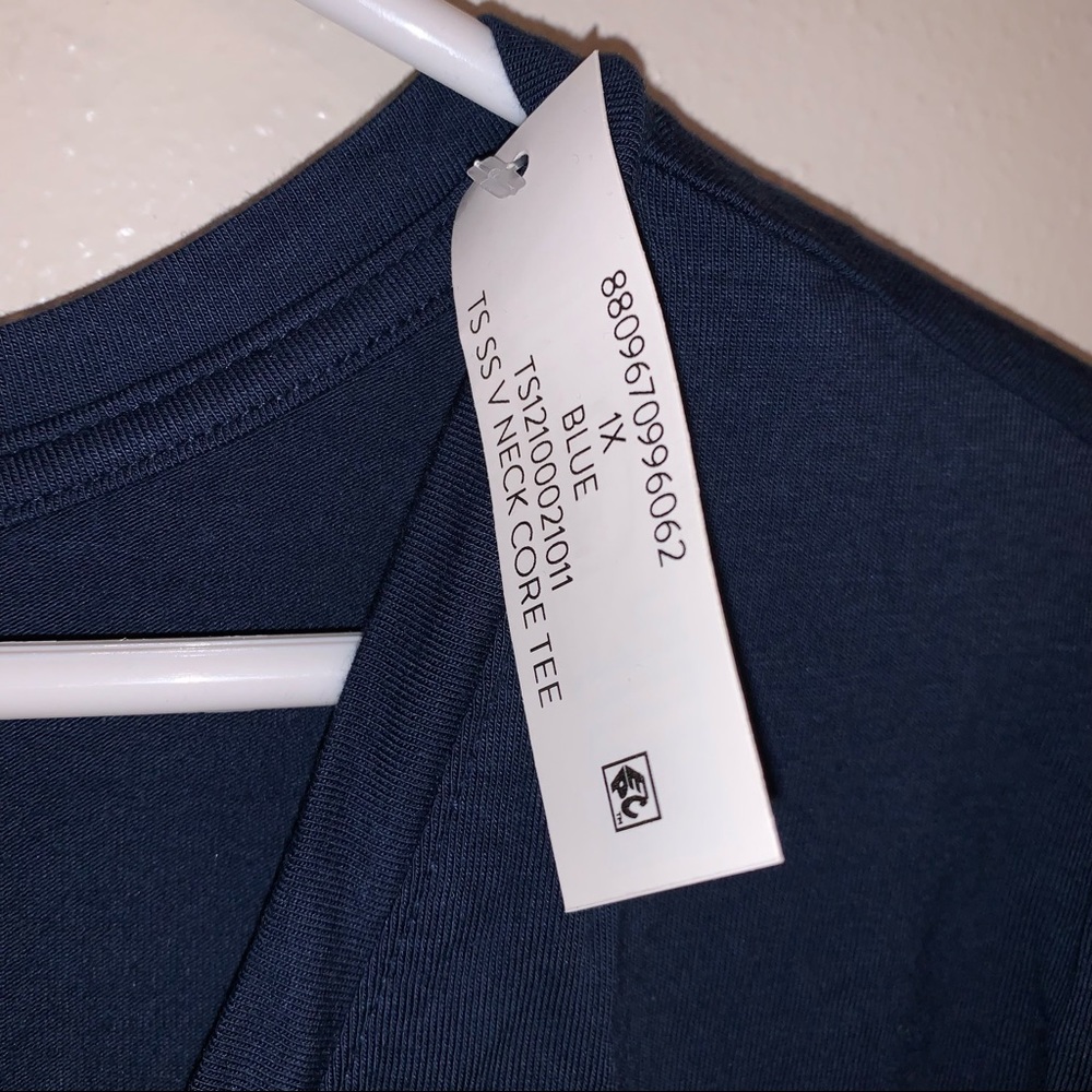 Terra & Sky 1X 16W 18W Blue V Neck Semi Fitted Tee - Picture 6 of 9